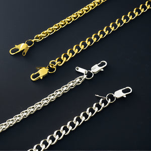 Japanese Buckle Cuban Link Chain 18K Gold Men's Bracelet