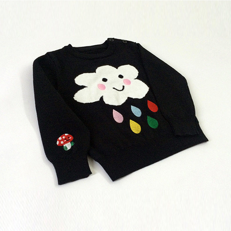 Cardigan Girls Winter Kids Sweater Balls Design Baby Knitted