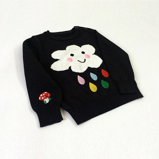 Cardigan Girls Winter Kids Sweater Balls Design Baby Knitted