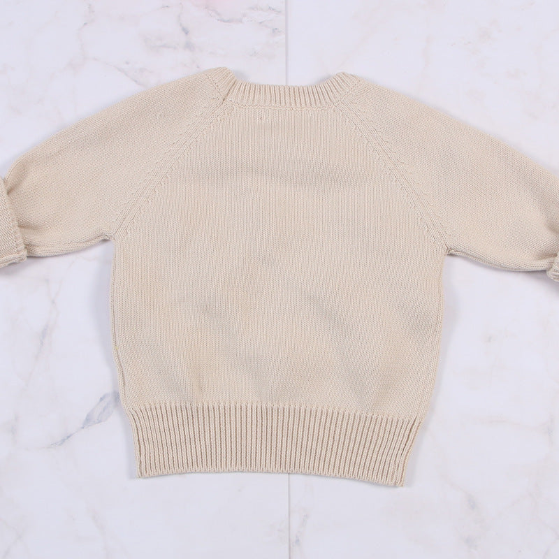 Cardigan Girls Winter Kids Sweater Balls Design Baby Knitted