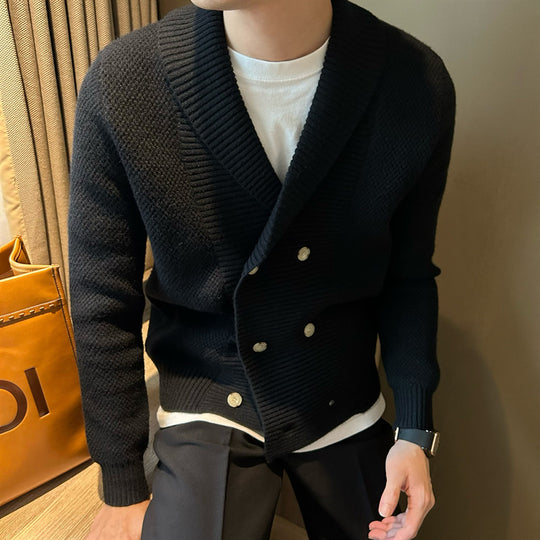Men's Solid Color British Style Business Knit Jacket