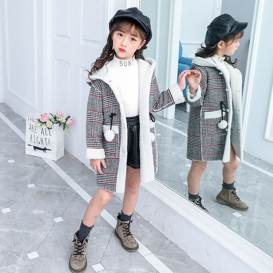 new foreign gas plus velvet jacket thick  woolen coat