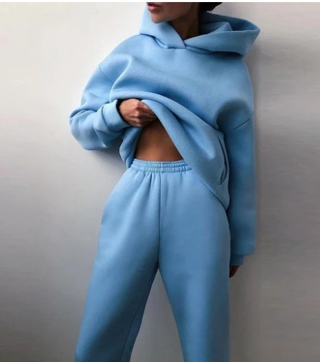 Women's Casual Hooded Sweater Two-piece Suit Clothes Hoodie