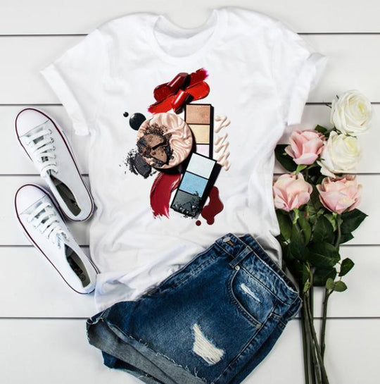 Chic Summer Graphic Tee – Women’s Short Sleeve Fashion Top