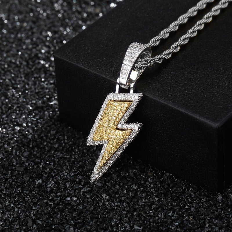Hot Selling Lightning Hip Hop Pendant Micro-inlaid Zircon