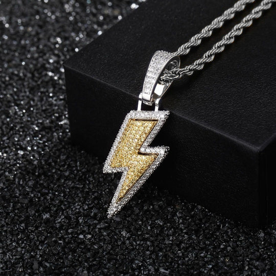 Hot Selling Lightning Hip Hop Pendant Micro-inlaid Zircon