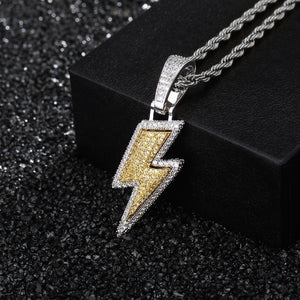 Hot Selling Lightning Hip Hop Pendant Micro-inlaid Zircon