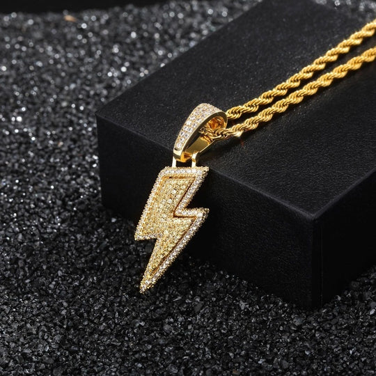 Hot Selling Lightning Hip Hop Pendant Micro-inlaid Zircon