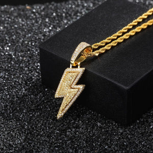 Hot Selling Lightning Hip Hop Pendant Micro-inlaid Zircon