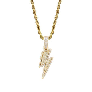 Hot Selling Lightning Hip Hop Pendant Micro-inlaid Zircon