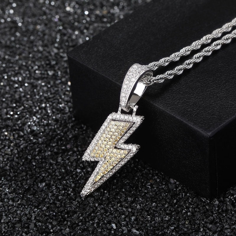 Hot Selling Lightning Hip Hop Pendant Micro-inlaid Zircon