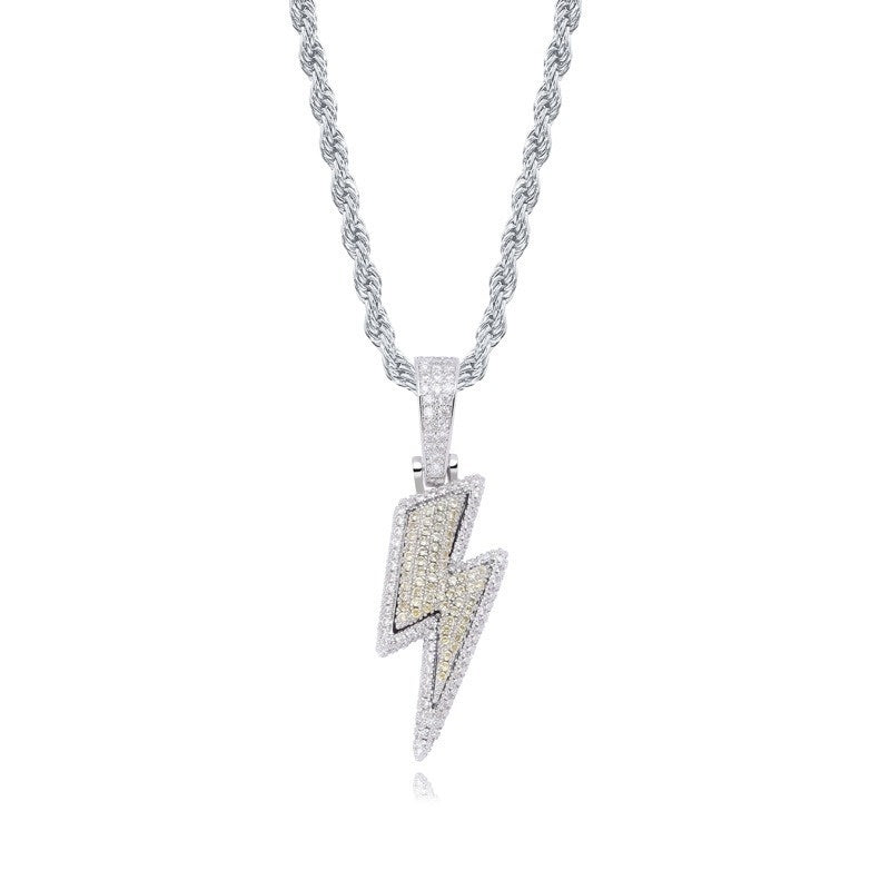 Hot Selling Lightning Hip Hop Pendant Micro-inlaid Zircon