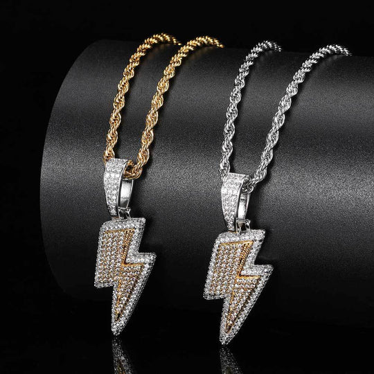 Hot Selling Lightning Hip Hop Pendant Micro-inlaid Zircon