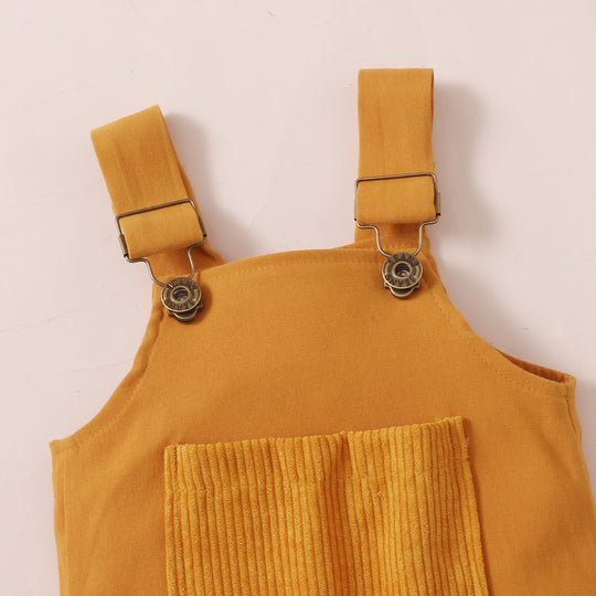 Charming Striped Suspender Skirt Set for Kids