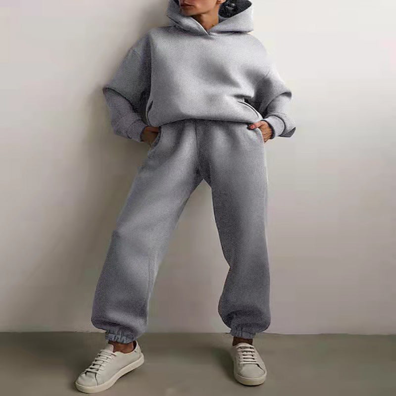 Women's Casual Hooded Sweater Two-piece Suit Clothes Hoodie