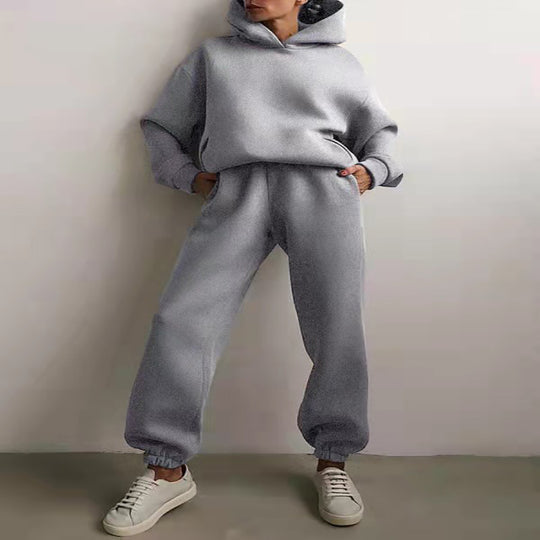 Women's Casual Hooded Sweater Two-piece Suit Clothes Hoodie