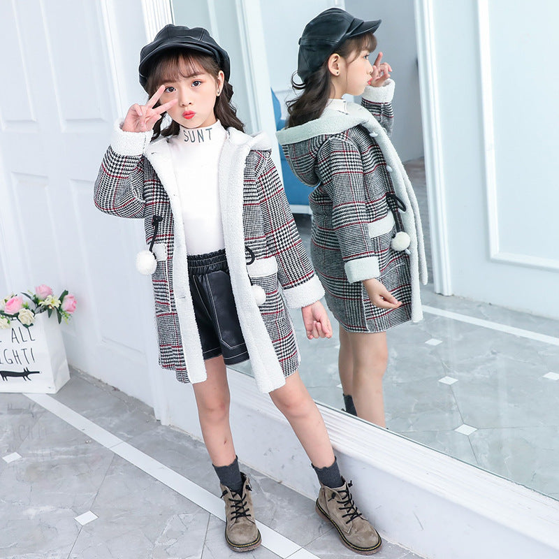 new foreign gas plus velvet jacket thick  woolen coat