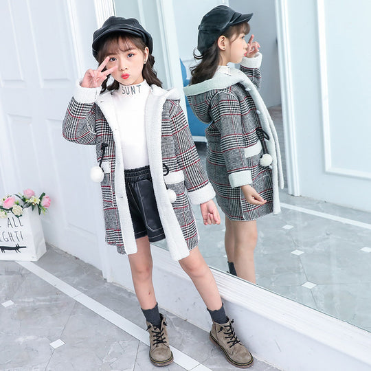 new foreign gas plus velvet jacket thick  woolen coat