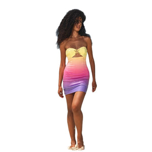 Sequined Printed Chest-wrapped Dress Women's Clothing
