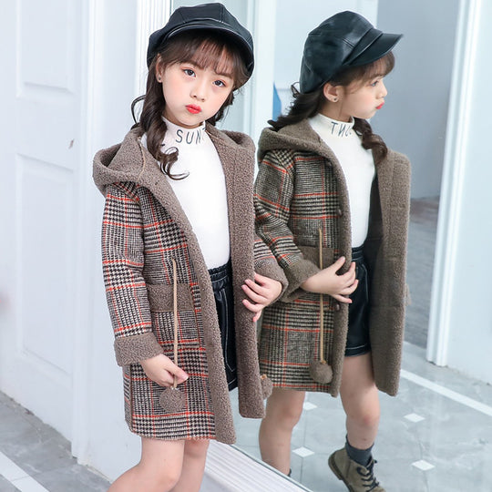 new foreign gas plus velvet jacket thick  woolen coat