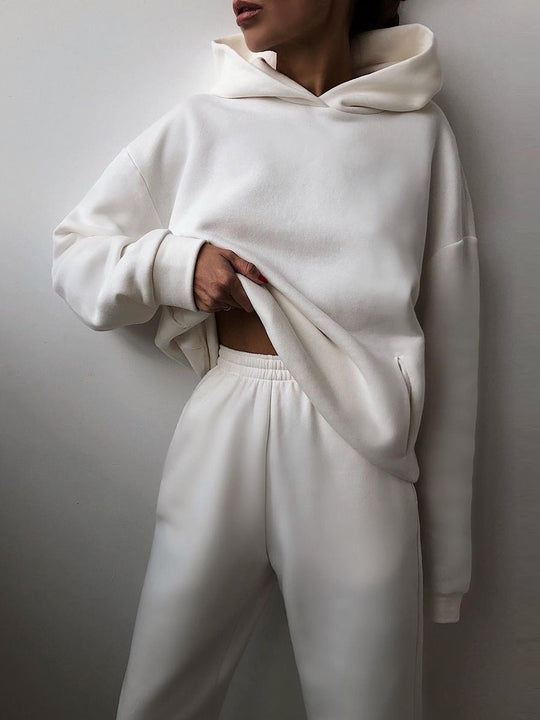 Women's Casual Hooded Sweater Two-piece Suit Clothes Hoodie
