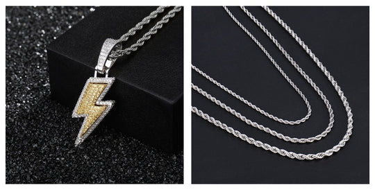Hot Selling Lightning Hip Hop Pendant Micro-inlaid Zircon