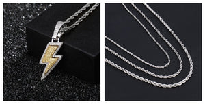 Hot Selling Lightning Hip Hop Pendant Micro-inlaid Zircon