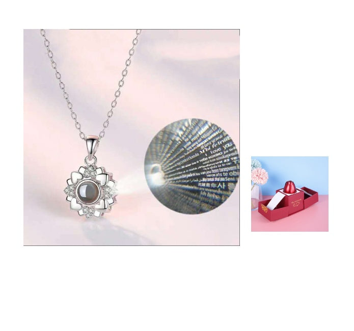 Hot Valentine's Day Gifts Metal Rose Jewelry Gift Box Necklace