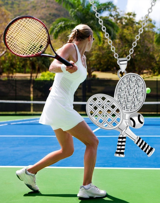 Elegant Tennis Racket Pendant Necklace for Women