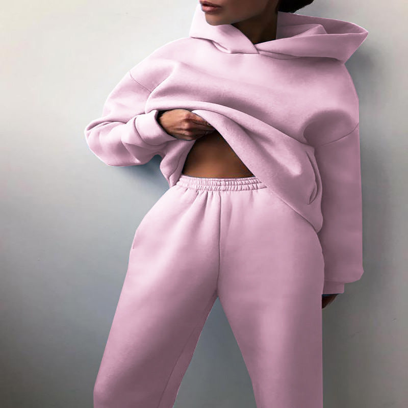 Women's Casual Hooded Sweater Two-piece Suit Clothes Hoodie
