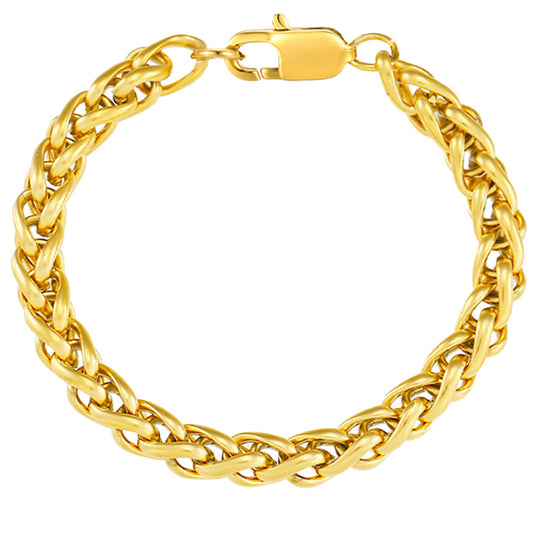 Japanese Buckle Cuban Link Chain 18K Gold Men's Bracelet