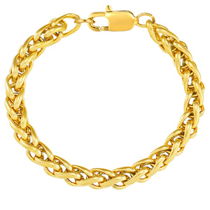 Japanese Buckle Cuban Link Chain 18K Gold Men's Bracelet