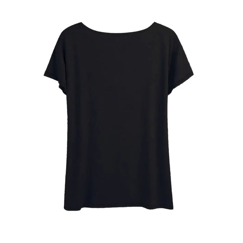 Women's Short Sleeve Crew Neck Tee Heart Print Casual Summer Top