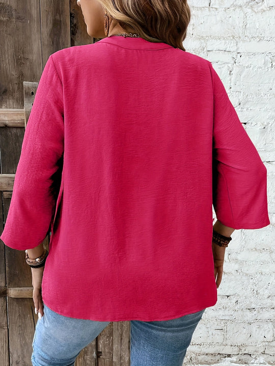 Women's Plus Size Lace Applique Vacation Shirt