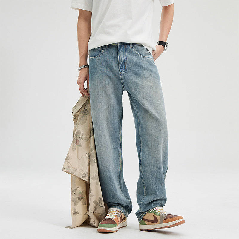 Men's Fashion All-matching Baggy Straight Trousers