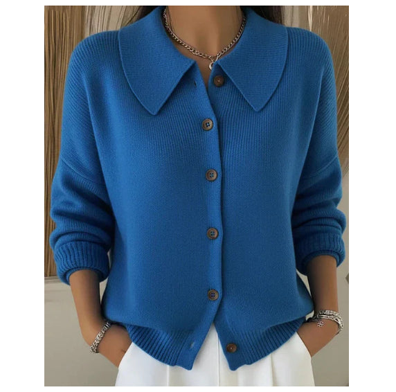 Classic Knit Button-Front Cardigan