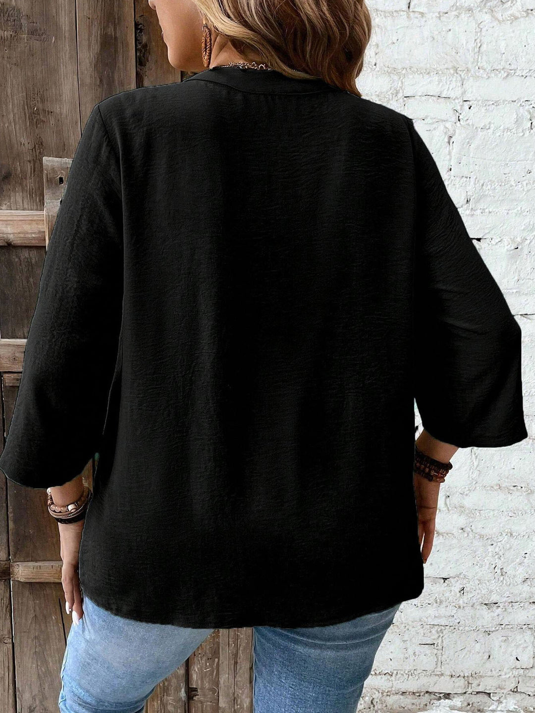 Women's Plus Size Lace Applique Vacation Shirt