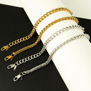 Japanese Buckle Cuban Link Chain 18K Gold Men's Bracelet