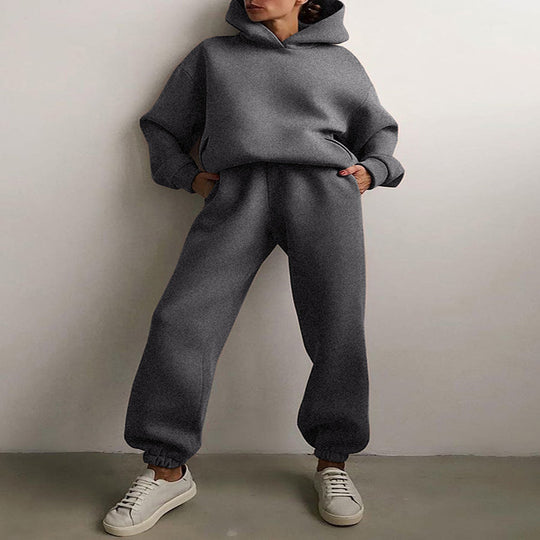 Women's Casual Hooded Sweater Two-piece Suit Clothes Hoodie