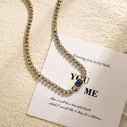 Tennis Zircon Light Luxury Emerald Necklace