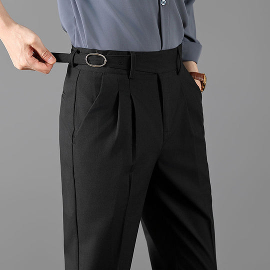 Mens Slim-Fit Straight-Leg Trousers