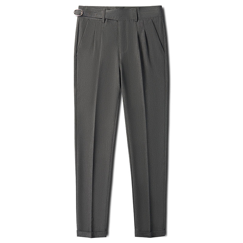 Mens Slim-Fit Straight-Leg Trousers