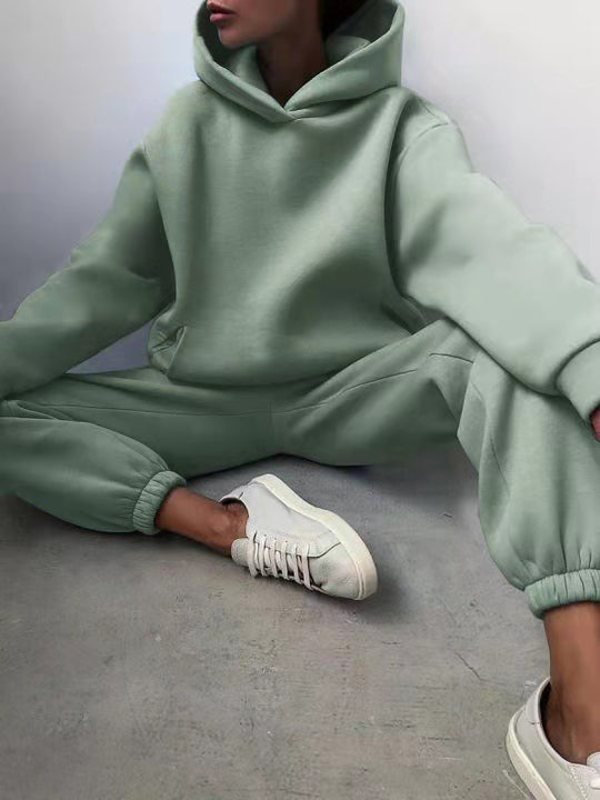 Women's Casual Hooded Sweater Two-piece Suit Clothes Hoodie