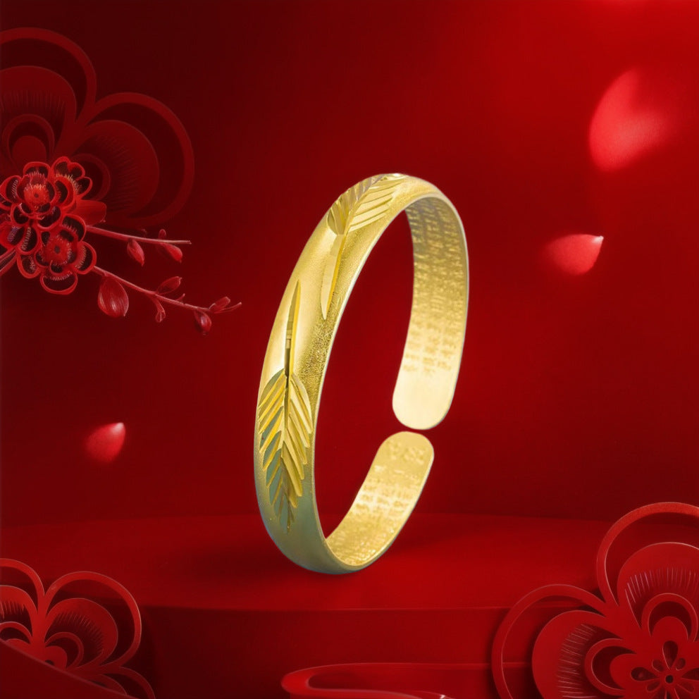 Yiye Rich Woman Gold-plated Open Heart Sutra Bracelet