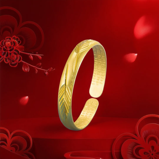 Yiye Rich Woman Gold-plated Open Heart Sutra Bracelet