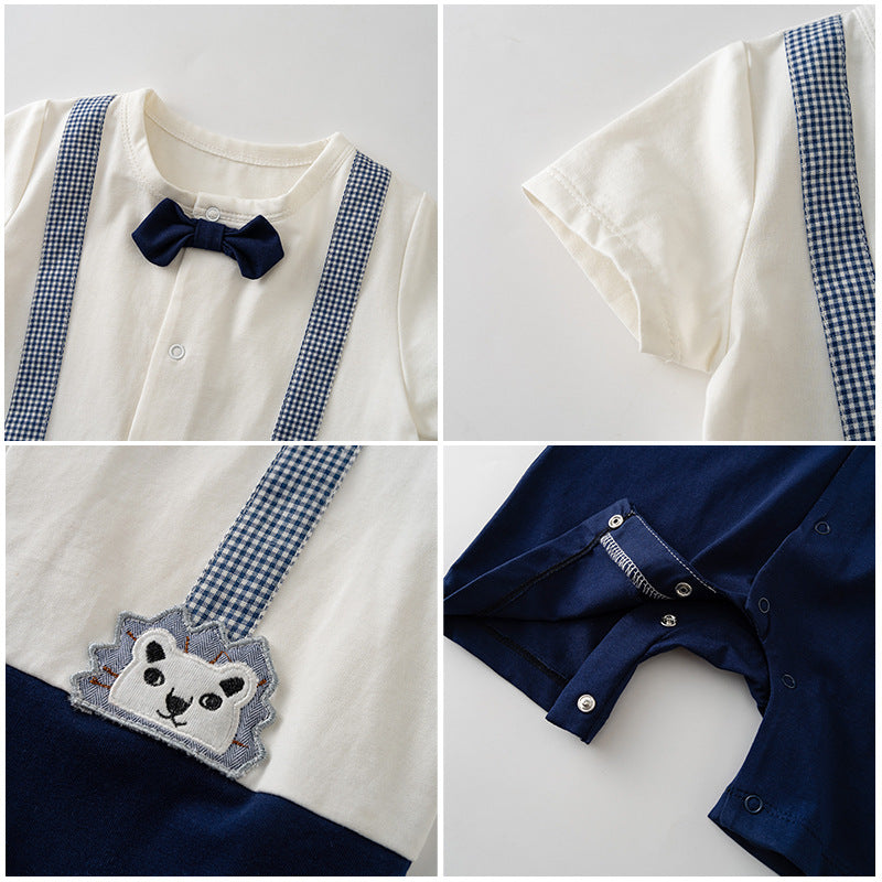 Fashion Simple Baby Short-sleeved One-piece