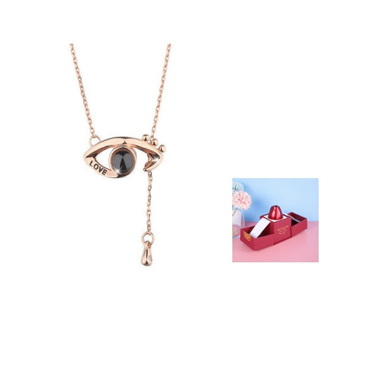 Hot Valentine's Day Gifts Metal Rose Jewelry Gift Box Necklace