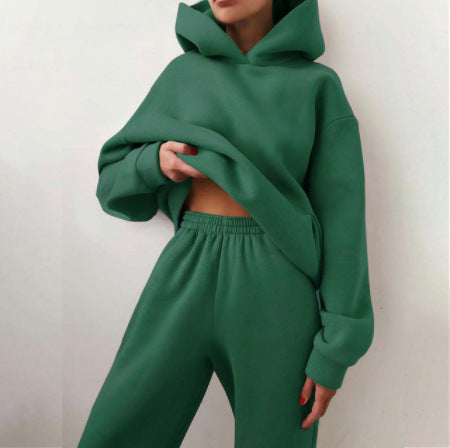 Women's Casual Hooded Sweater Two-piece Suit Clothes Hoodie
