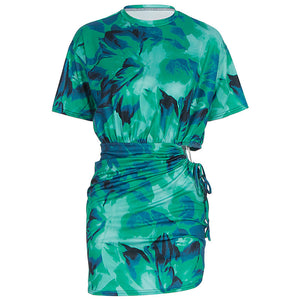Fashion Tie-dyed Pleated Slim-fit Sheath Dress Women
