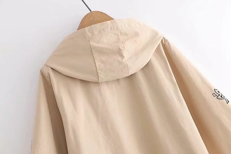 Vivid Dreams Printed Drawstring Hooded Coat for Women